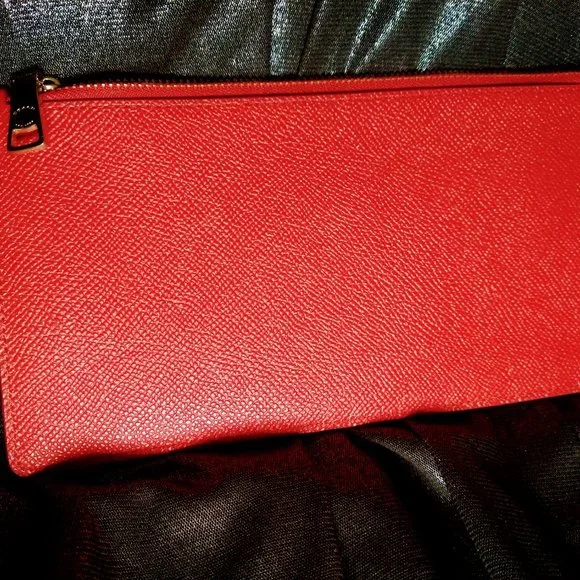 Coach Red Wristlet with Removable Matching Pouch - Picture 14 of 15